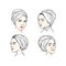 Beautiful Turban Girl Hairstyle Set, Moslem Hijab Girl Vector Design. Logo Illustration