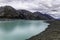 Beautiful turqouise Tasman Glacier Lake and Rocky Mountains of the Mount Cook National Park