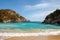 Beautiful turquoise beach in a bay at Paleokastritsa in Corfu, G