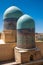 Beautiful turquoise domes of mausoleums of Shahi Zinda, Samarkand, Uzbekistan