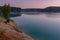 A beautiful turquoise lake. Quarry with turquoise water