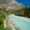 Beautiful turquoise mountain river Soca