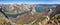 Beautiful turquoise waters reservoir and mountain landscape in Riano. Spain