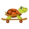 Beautiful turtle icon, cartoon style