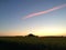 Beautiful twilight over dusky canola field