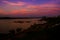 Beautiful twilight sky with a huge river