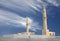 Beautiful twin minarets of Khamis Mosque, Bahrain