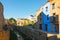 Beautiful typical spanish street in the historic old walled city of San Mateo, Spain