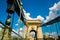 Beautiful typical Szechenyi Chain Bridge, Sights of Budapest, Hungary