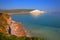 Beautiful UK coast Seven Sisters chalk cliffs East Sussex uk between Seaford and Eastbourne with clear blue sea