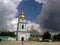 Beautiful Ukraine, the city of Kiev, Mikhailovsky Cathedral, on a cloudy day