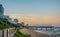 Beautiful Umhlanga Promenade Pier a whalebone made pier in Kwazulu Natal Durban North South Africa during sunset