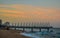 Beautiful Umhlanga Promenade Pier a whalebone made pier in Kwazulu Natal Durban North South Africa during sunset