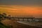 Beautiful Umhlanga Promenade Pier a whalebone made pier in Kwazulu Natal Durban North South Africa during sunset