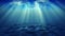 Beautiful Underwater Blue Sea Background Animation with Sun Light. Motion Design with Clear Water and Lighting