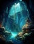 beautiful Underwater cave with hidden treasures Background Digital Paper clipart