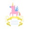 Beautiful Unicorn Card Template with Place For Text, Birthday Invitation, Banner, Poster, Brochure, Kids Party Design