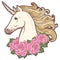 Beautiful unicorn head with roses.
