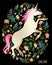 Beautiful unicorn Vector magic print background for t-shirt design.