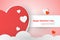 Beautiful valentine`s day background with red and white hearts