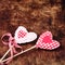 Beautiful valentines day background with red hearts and decora