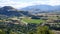 Beautiful valley and mountains, panning view