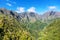 Beautiful valley view of Madeira island, mountains landscape of Levada da Ribeirs da Jaxela, Portugal