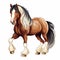 Beautiful Vanner Draft Horses Clip Art