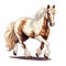 Beautiful Vanner Draft Horses Clip Art With Long Manes And Tails