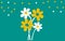 Beautiful vector background image of yellow and white flowers