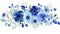 Beautiful vector image with nice watercolor anemones and blue flowers Generative AI