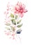 Beautiful vector image with nice watercolor dahlia bouquet Generative AI