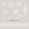 Beautiful vector lace elements - flowers, circles, heart.