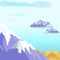 Beautiful Vector Landscape With Icebergs in Sea