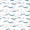 Beautiful vector seamless background with the image of white seals floating in the sea. Design for printing cards, invitations,