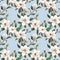 Beautiful vector seamless pattern with hand drawn watercolor white magnolia flowers. Stock illustration.