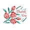 Beautiful vector thank you greeting with bunch of