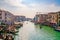 Beautiful Venice narrow canals, with many classic gondolas