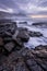 A beautiful vertical moody seascape taken on a stormy cloudy morning