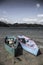 Beautiful vertical shot of the dinghy boats parked near the Montebello lake in Chiapas, Mexico