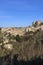 Beautiful vertical view of the tuff village of Sorano, in the Maremma of Grosseto, Grosseto, Toscano, Italy