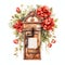 beautiful vibrant floral post box clipart illustration