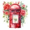 beautiful vibrant floral post box clipart illustration