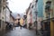 Beautiful vibrant multicolored downtown picture of street in Fussen, Bayern, Bavaria, Germany