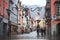 Beautiful vibrant multicolored downtown picture of street in Fussen, Bayern, Bavaria, Germany