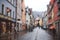 Beautiful vibrant multicolored downtown picture of street in Fussen, Bayern, Bavaria, Germany