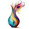 beautiful vibrant vase with peacocks feather clipart illustration