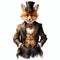 beautiful Victorian Fox watercolor fantasy world clipart illustration