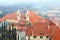 Beautiful view from above on historical center of Prague Prague Castle, Basilica of St. George, Czech Republic