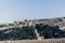 Beautiful view of the Alcazaba with its towers and walls in a rocky and arid terrain